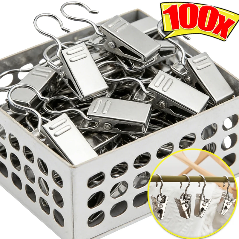 Stainless Steel Curtain Clips Photos Decor Wire Holder Window Curtain Hook Clips Replacement Hanging Photos Drapes Clip Clamps