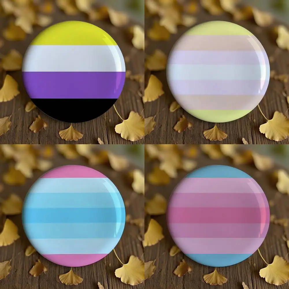 LGBT Rainbow Flag Badges Badges Cartoon Round Brooches On Backpack Jacket Acrylic Button Pins Collection Gifts