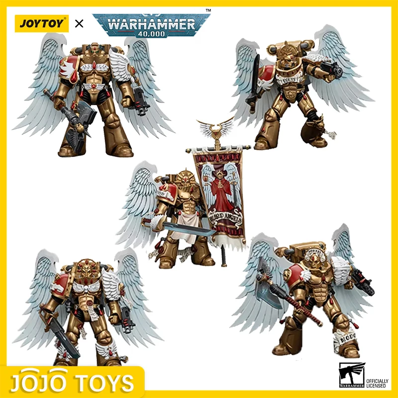 [สต็อก] Action Figure 1/18 JOYTOY Warhammer 40K Blood Angels Sanguinary Guardอะนิเมะทหารคอลเลกชันรุ่นของเล่นของขวัญ 5PCS