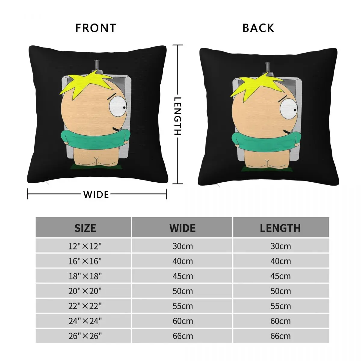 Butters Stotch Pillowcase Polyester Linen Velvet Printed Zip Decorative Throw Pillow Case Bed Cushion Cover