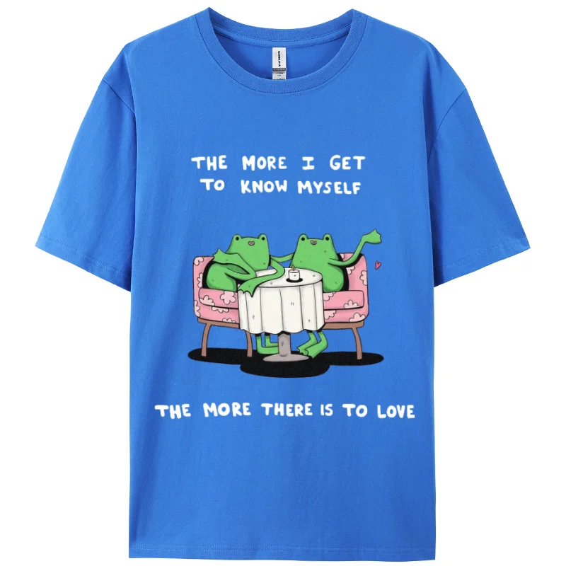 Men And Women Frog Letter Print Women's Cotton T-shirt White Y2K Oversized Summer Comfortable Short Sleeve Fairy Casual Wear