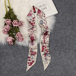 Écharpe de marque fleur perroquet pour femme, sac skinny, foulards, serviette de poignet design, foulard, bandeau de sauna pour femme, mouchoir de la présidence, 2023