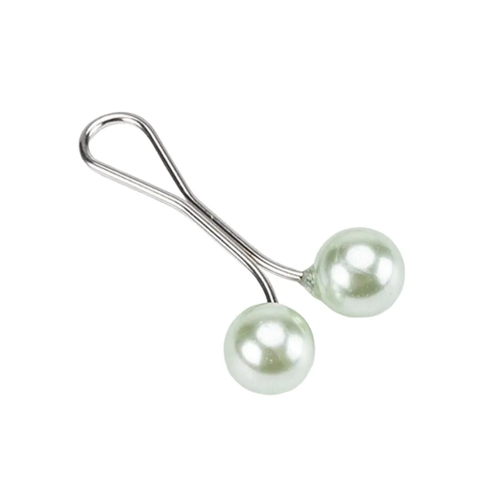 Fashion U-Shaped Pearl Brooch Anti Slip Adjustable Collar Clip Hijab Clips Multi-Purpose Fixed Straps Brooches Dress Decoration