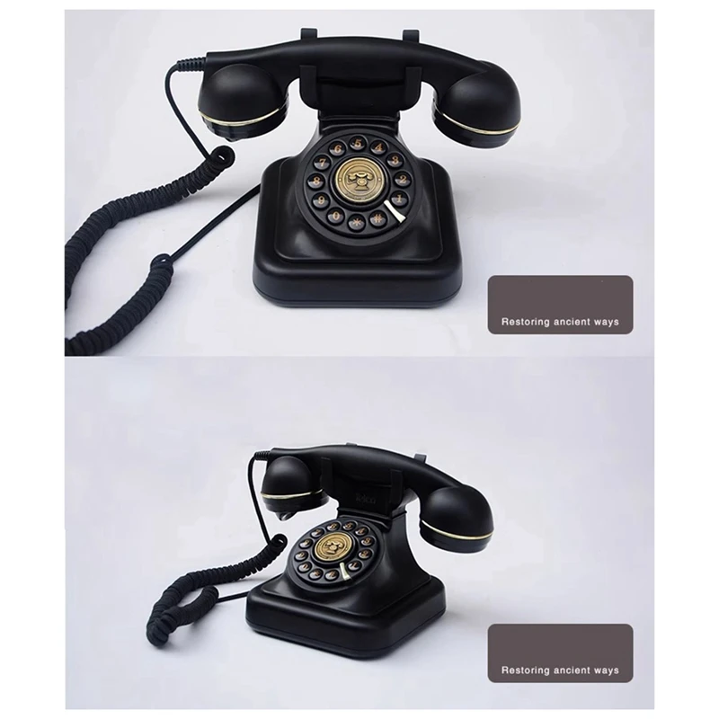 Fixed Wired Landline Plug-In Office Telephone Retro Household, Ancient European Style