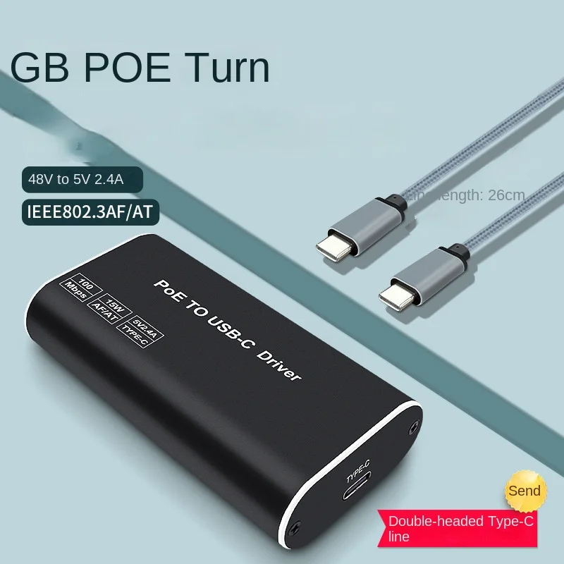 POE to Type C Lightning POE Ethernet Card, Support Charging & Network at the Same Time for Live Streaming Phone & Tablet Commerc