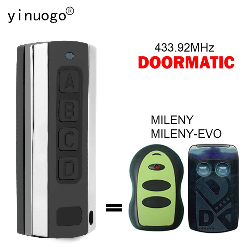 

DOORMATIC MILENY EVO Garage Door Remote Control 433.92MHz Rolling Code Garage Door Opener