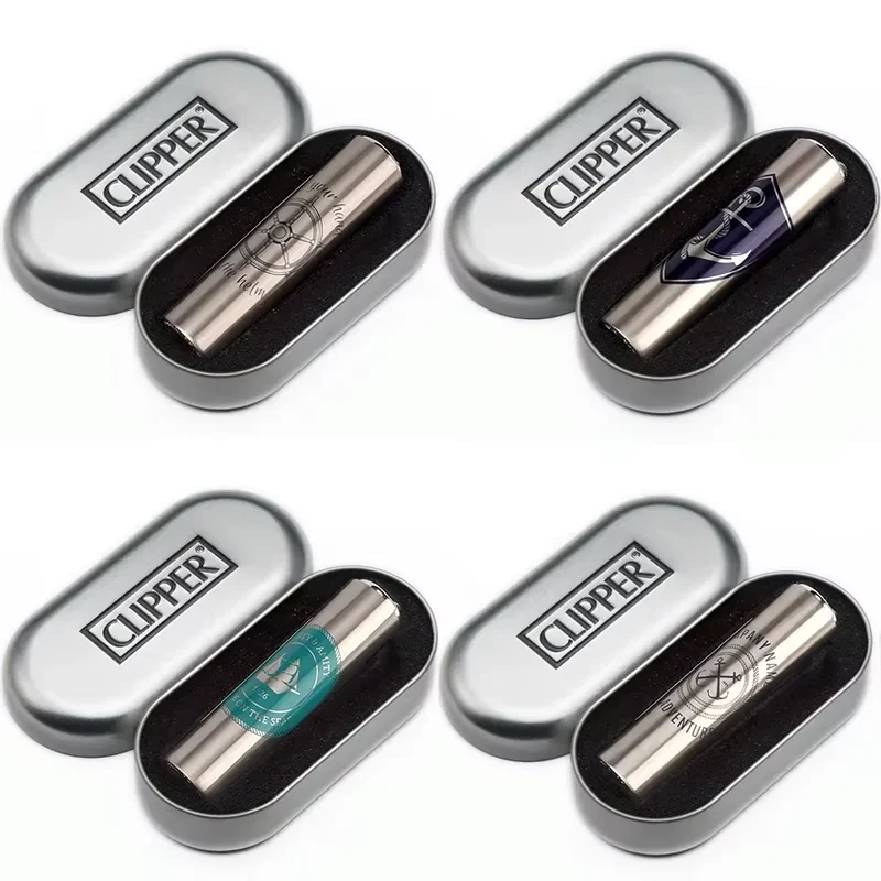Clipper Portable Grinding Wheel Flint Inflatable Lighter Metal Fireless Butane Gas Smoking Ignition Tool Jet Lighter Wholesale