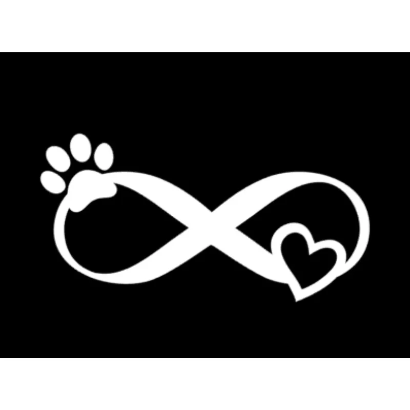 

Car decoration stickers Infinity Paw and Heart Car Decal Vinyl Sticker Cat Dog Window Ipad Laptop Great 20CM PVCKK