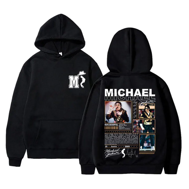 

Michael Jackson King of Pop Graphic Hoodie Men Women Vintage Gothic Rock Sweatshirt Men's Hip Hop Oversized Pullover Streetwear