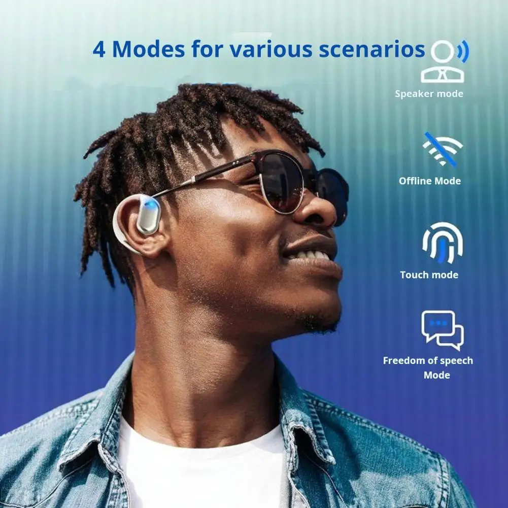 2025 1 par de fones de ouvido de tradução com estojo de carregamento som estéreo com cancelamento de ruído 144 idiomas fones de ouvido de tradução em tempo real