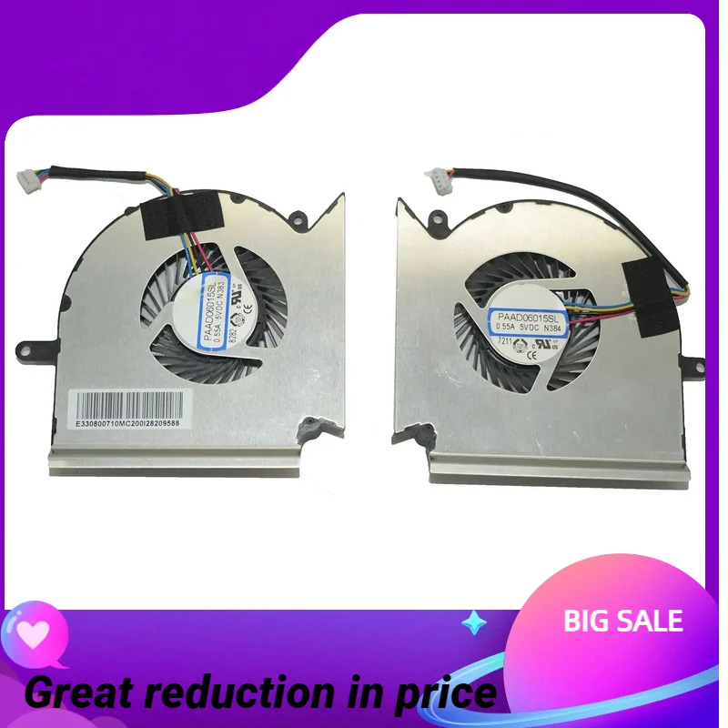 WYORESY PAAD06015SL N383 N384 новый для GE73 GE63 GP73 GL73 MS-17C4 охлаждающий вентилятор для процессора и графического процессора DC5V 0,55A WYORESY PAAD06015SL N383 N384 новый для GE73 GE63 GP73 GL73 MS-17C4 охлаждающий вентилятор для процессора и графического процессора DC5V 0,55A