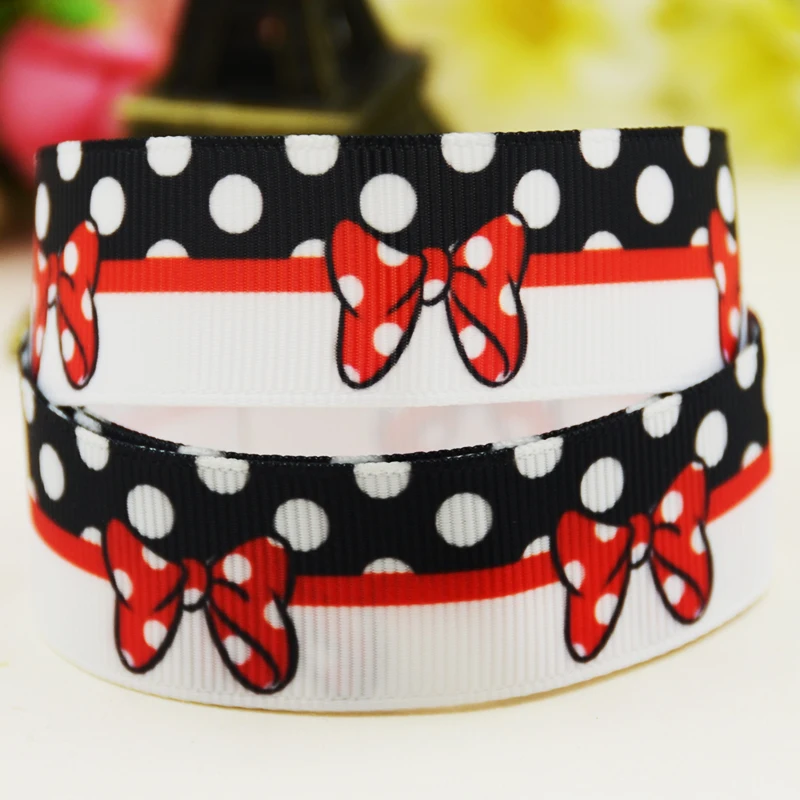 22mm 25mm 38mm 75mm bowknot Cartoon printed Grosgrain Ribbon party decoration 10 Yards