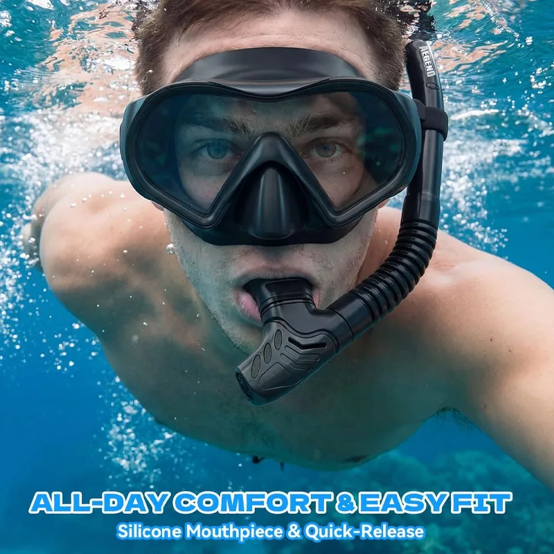2026 New Upgrade 1-4PCS Dry Snorkel Tube Easy Breath Scuba Diving Splash Guard Top Valve Swimming Underwater Equipment For Adult