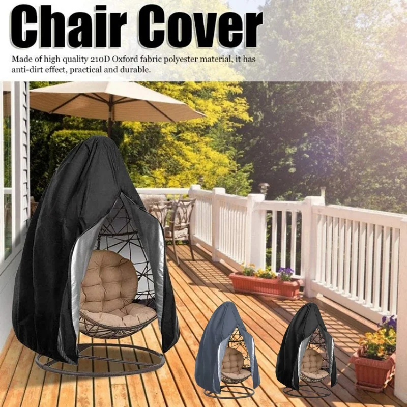 All‑Season Use Patio Garden Furniture Slipcovers Oxford Cloth Anti UV Dustproof Egg Chair Cover Outdoor Hanging Swing Cover