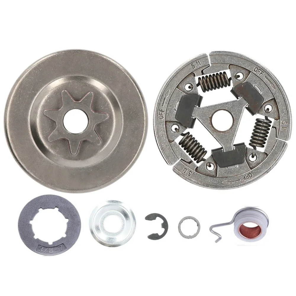 Silver Clutch Drum Sprocket Kit Iron Compact Chain Drive Sprocket Kit Easy to Install Round for Stihl MS391 MS311
