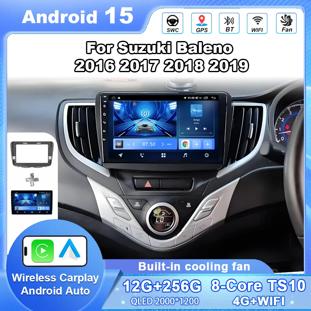 

Android 15 Car DVD Carplay For Suzuki Baleno 2016 2017 2018 2019 Auto Radio Stereo GPS Navigation Multimedia Player Head Unit 4G
