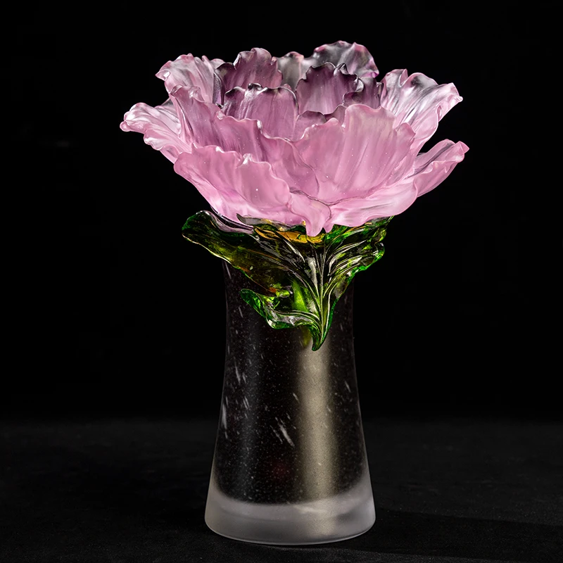 %W# Factory Direct Purple Glass Crystal Vase Flower Bud Vase for Office Living Room Decoration High Quality Crystal Decorations