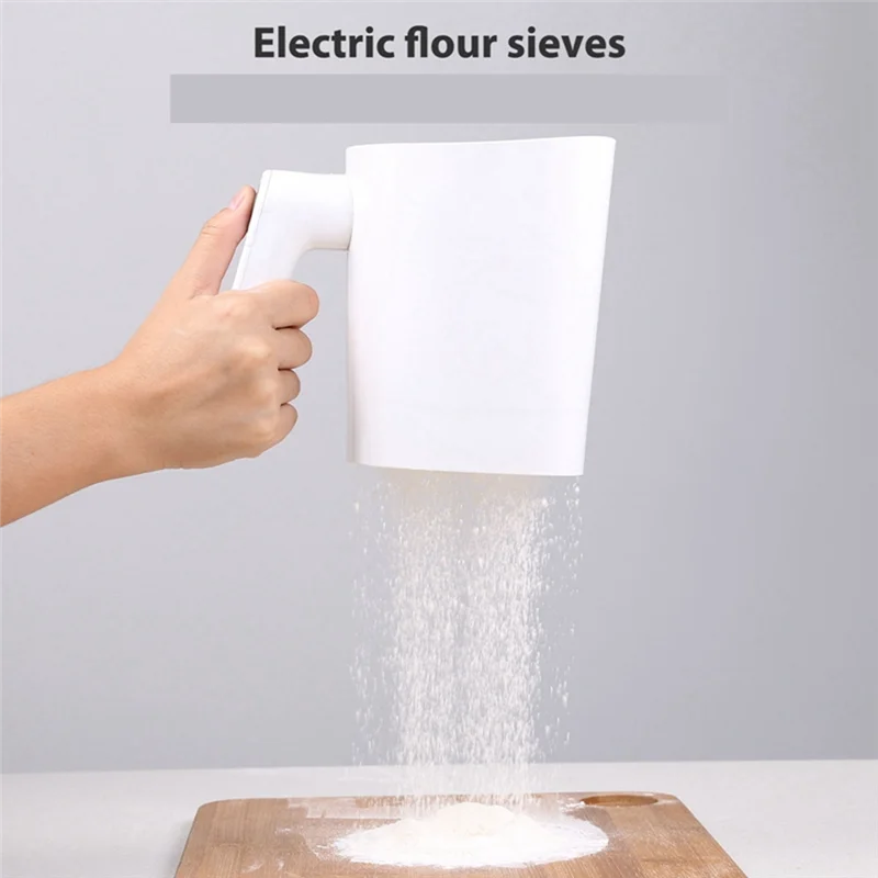 Handheld Electric Flour Sieve Icing Sugar Powder Stainless Steel Flour Screen Cup Shaped Sifter Kitchen Pastry Cake Tool