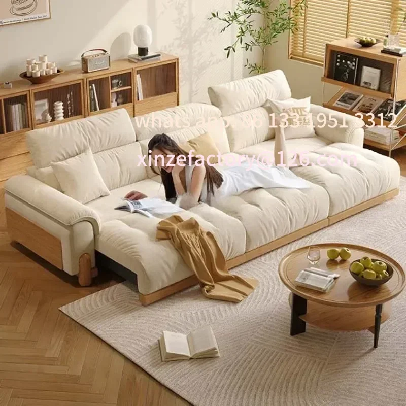 أرائك يابانية جديدة كسولة قابلة للتخصيص، أريكة كهربائية مربعة بسيطة، أرائك منتفخة حديثة من الخشب الصلب Modernos Para Sala Sal