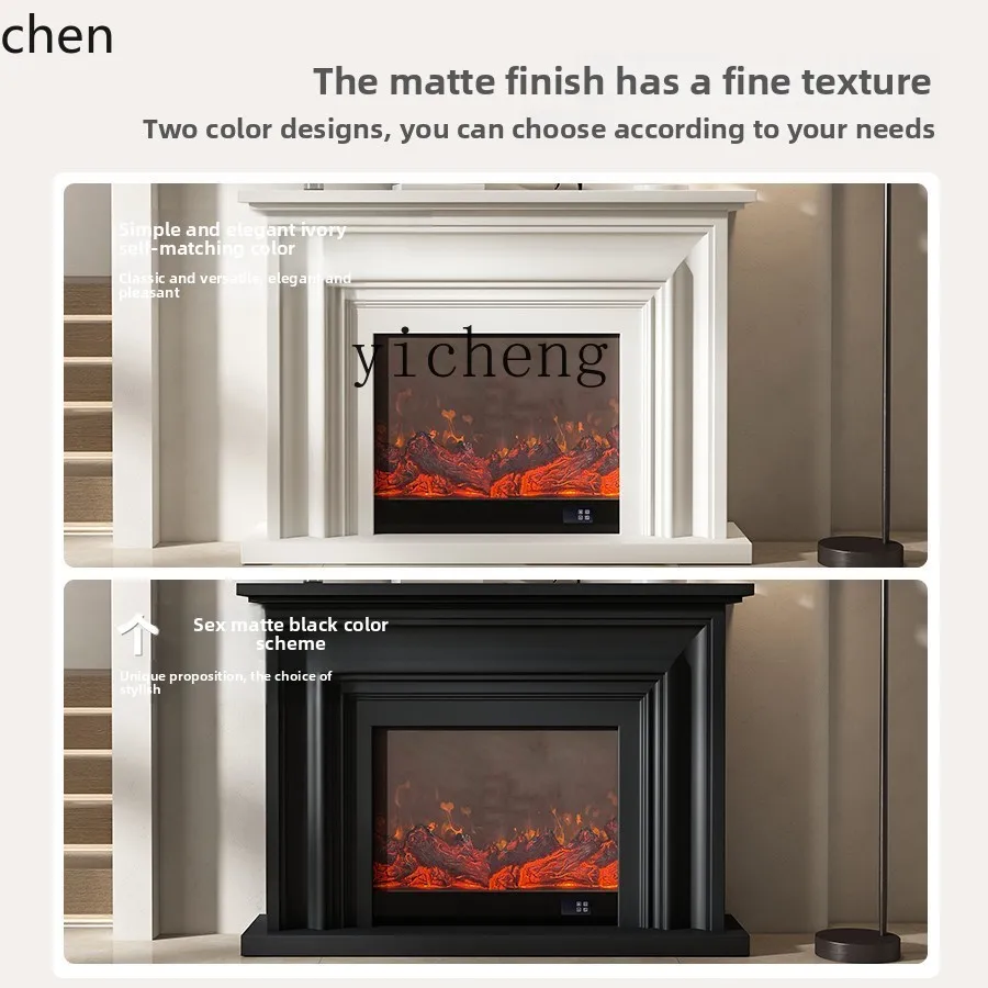 HXL retro white electronic heating fireplace TV cabinet decoration medium antique fireplace rack