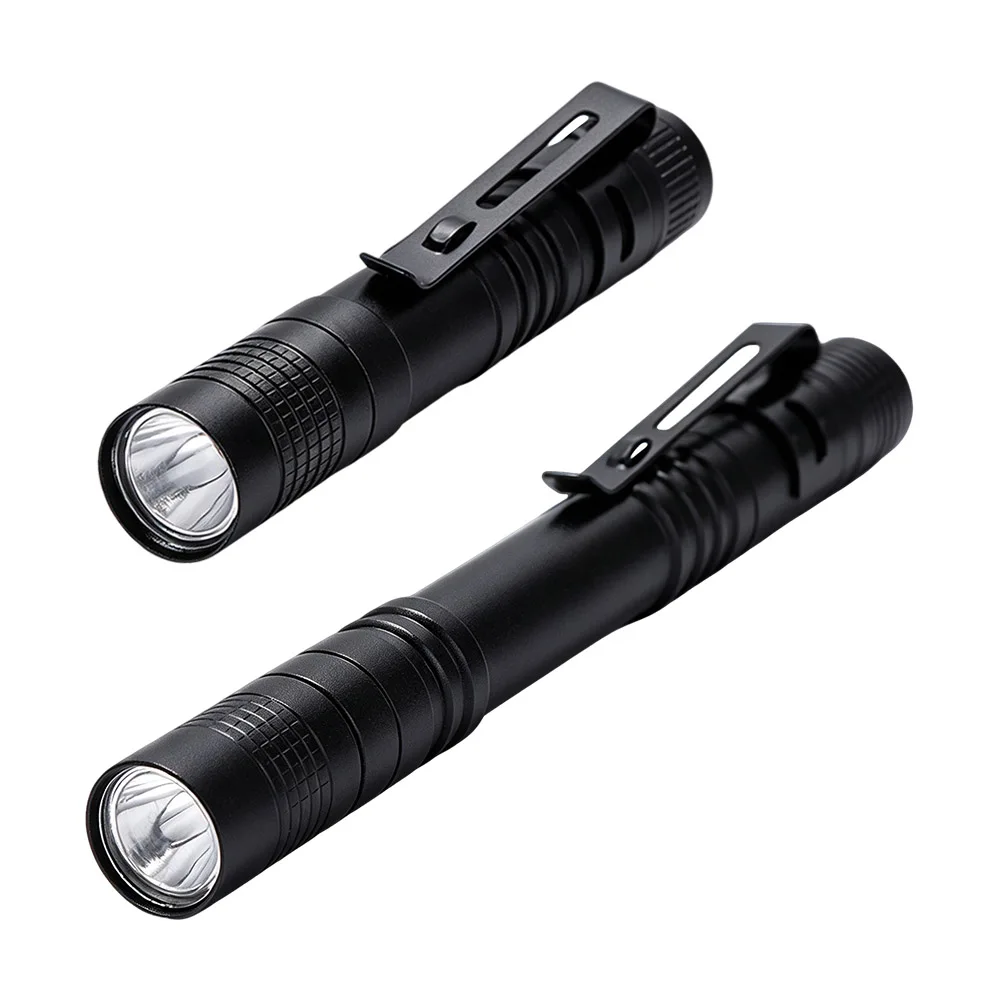 With Clip Mini Pen Lamp Portable Flashlight Mini Light Portable Penlight Clip Work Light Super Bright Black Mini LED Flashlight