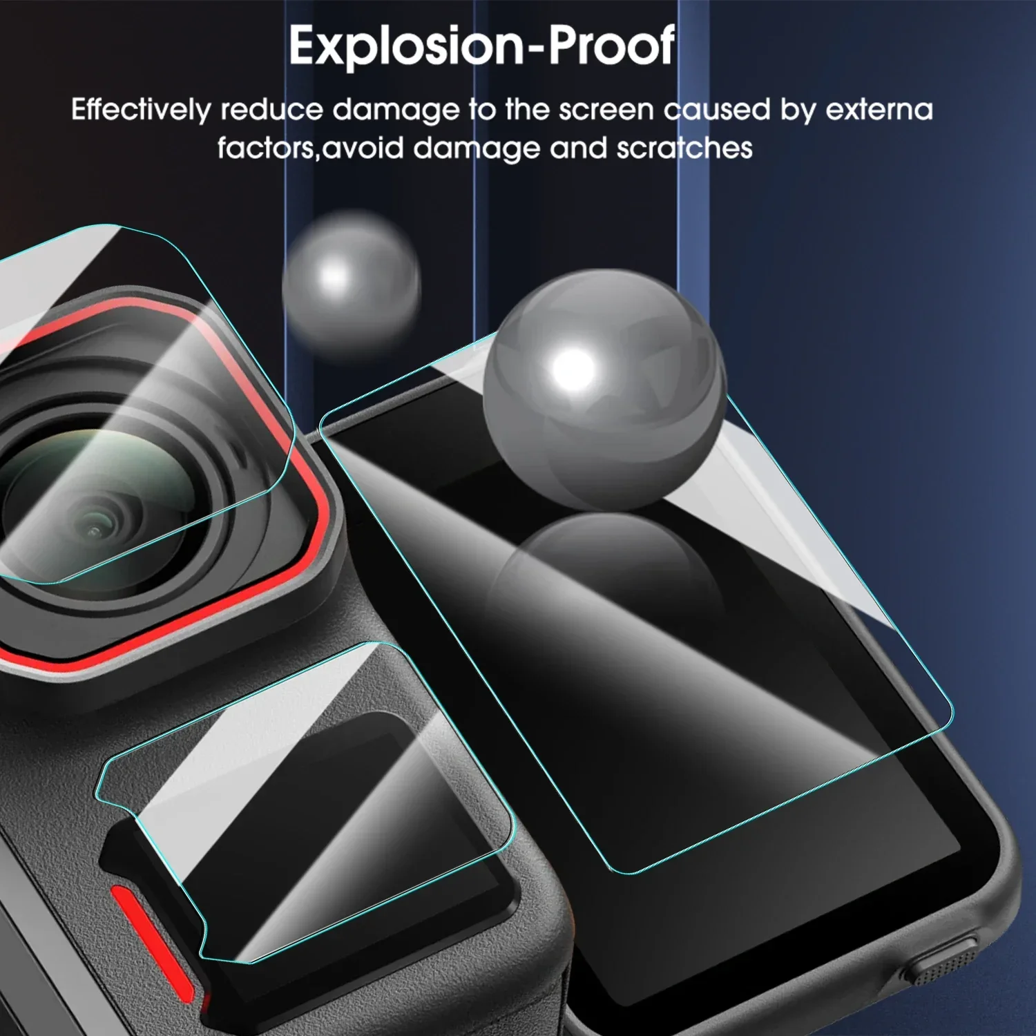 9 IN 1 Tempered Glass for Insta360 Ace Pro 2 Camera HD 9H Glass Full Cover Anti-scratch Lens Screen Protector Film Accessories