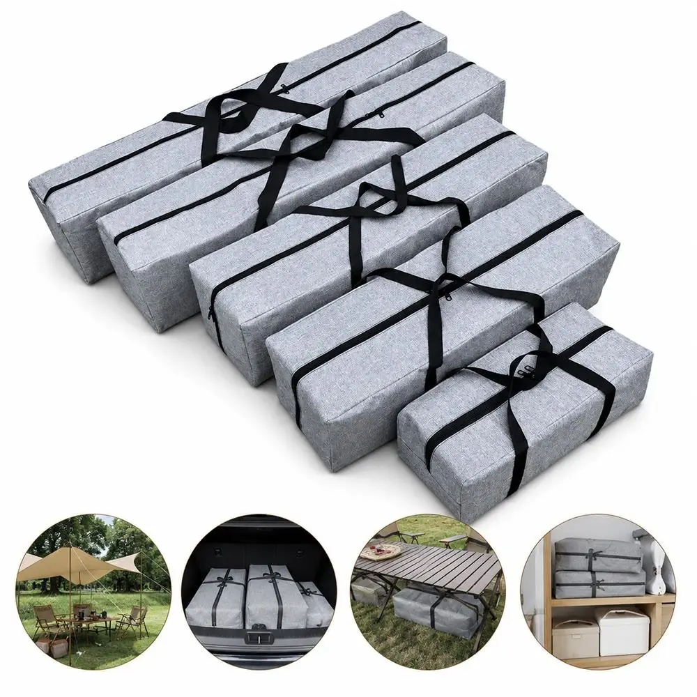 Cationic Fabric Tent Storage Bag PVC Coating Water Resistant Camping Gear Bag Reinforced Handles Dustproof Canopy Pole Bag