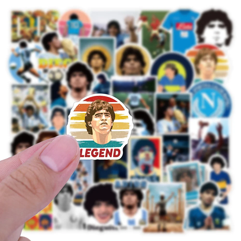 10/30/50PCS Cartoon Football Star Maradona Sticker Luggage Laptop IPad Skateboard Journal Guitar Waterproof Sticker Wholesale