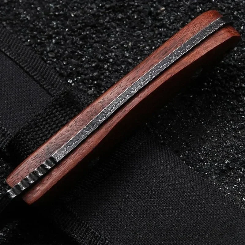 Cortador de alta dureza para exteriores, cuchillo portátil EDC con funda, adecuado para acampar, senderismo y supervivencia, 1 ud.