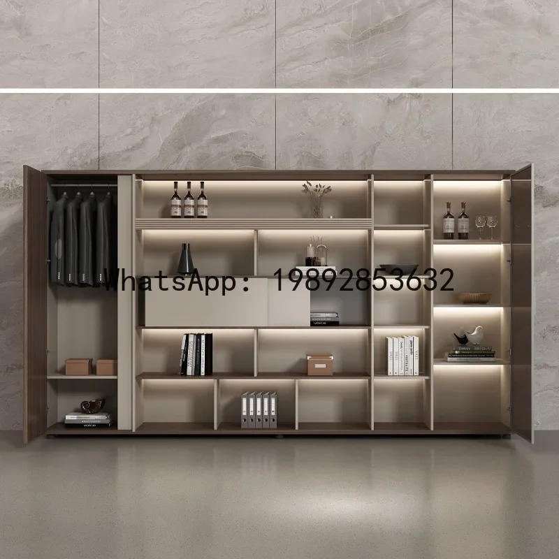 a22 office bookcase wooden boss background cabinet information file storage file cabinet