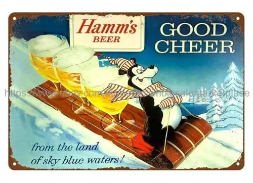 pub shop wall plaque Hamms Beer Good Cheer metal tin sign sign