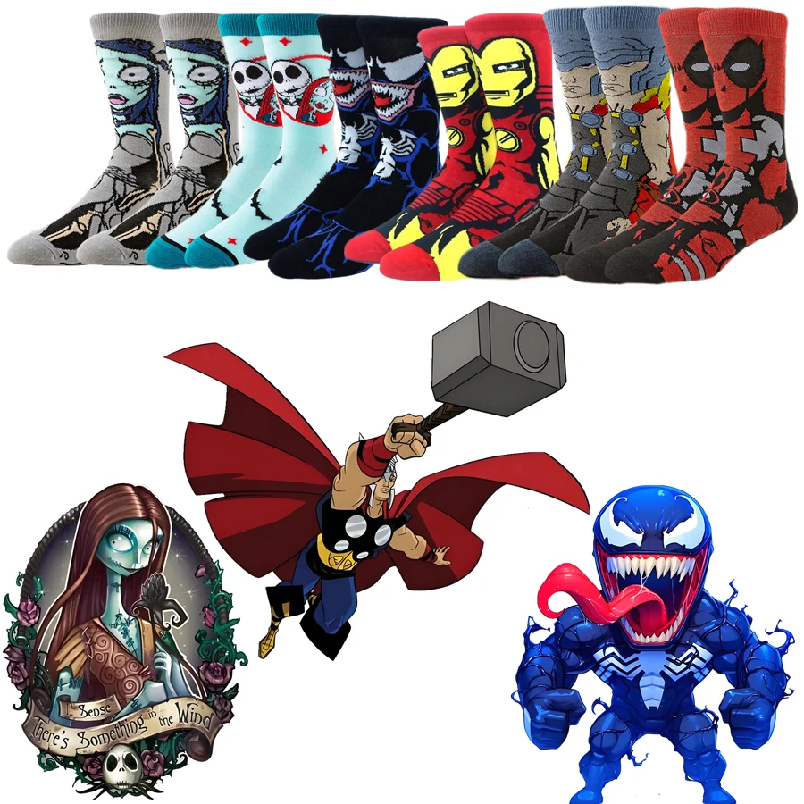 Potdemiel الرجال النساء العصرية الجدة الكرتون أنيمي الجوارب الهيب هوب الشارع موضة عادية قارب قصير الجوارب غير مرئية 2/6 أزواج #1
