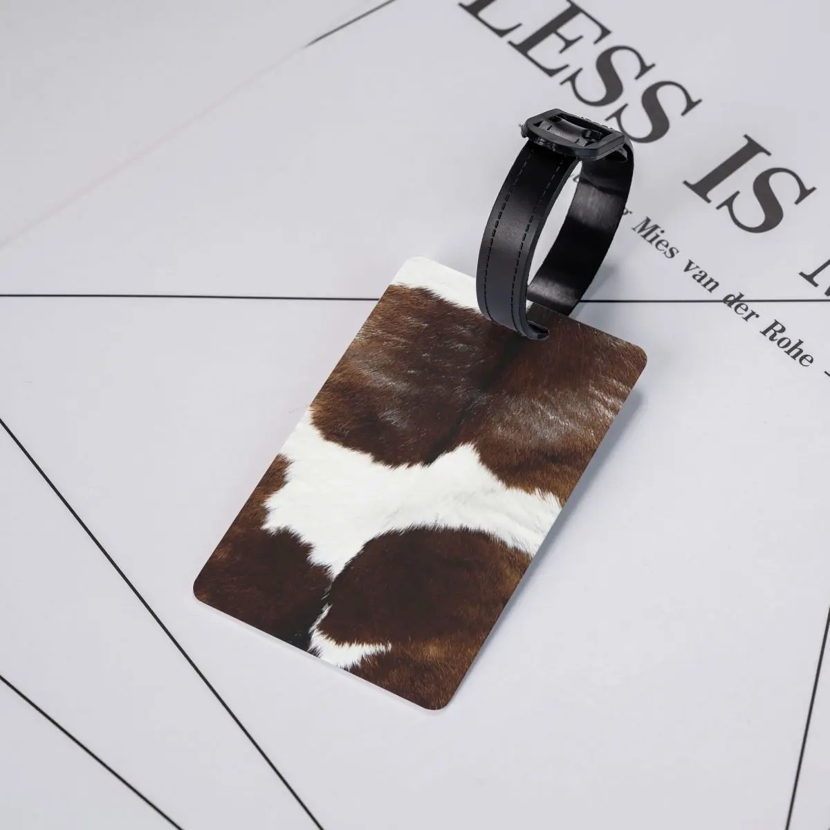 ريفي مزرعة البقرة طباعة علامات الأمتعة حقيبة اكسسوارات السفر موضة الأمتعة الصعود علامة التسمية حامل معرف اسم العنوان #5