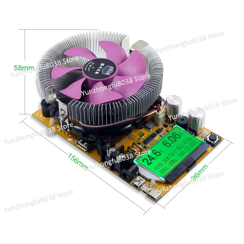 

200V 150W Adjustable Constant Current Electronic Load Battery USB Tester DC 12V 24V Lead-acid lithium Discharge Capacity Meter