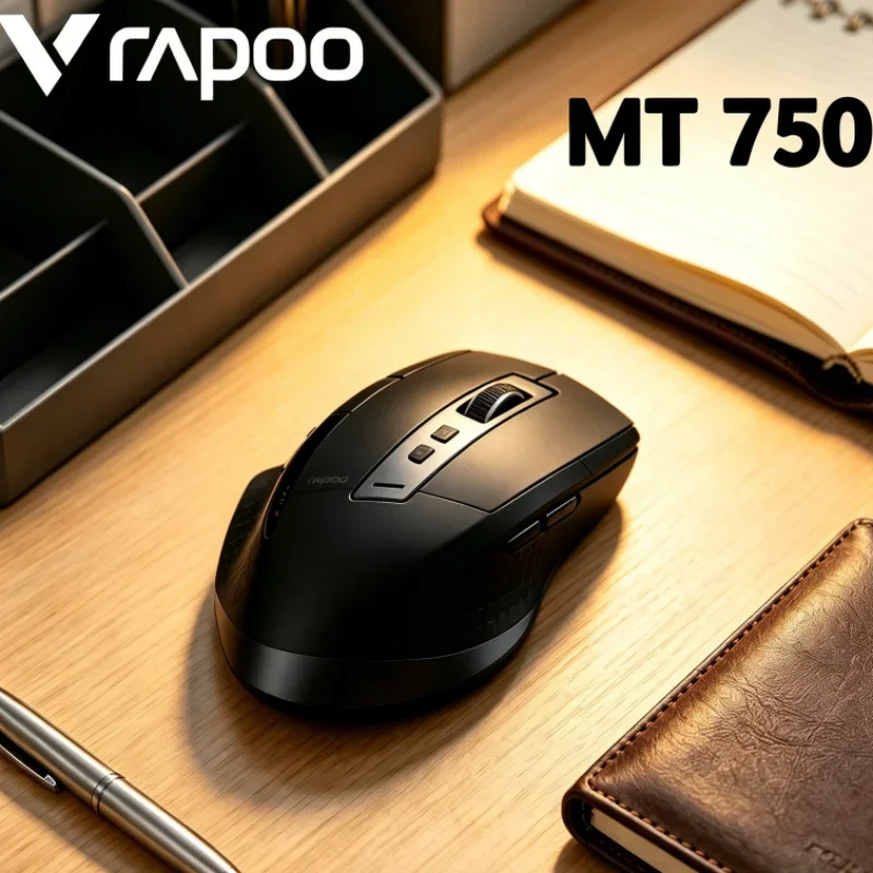 Rechargeable Laser Large Hand Ergonomics 4.0 Multi-mode Bluetooth RAPOO MT750 Wireless Mouse Business Gaming Office