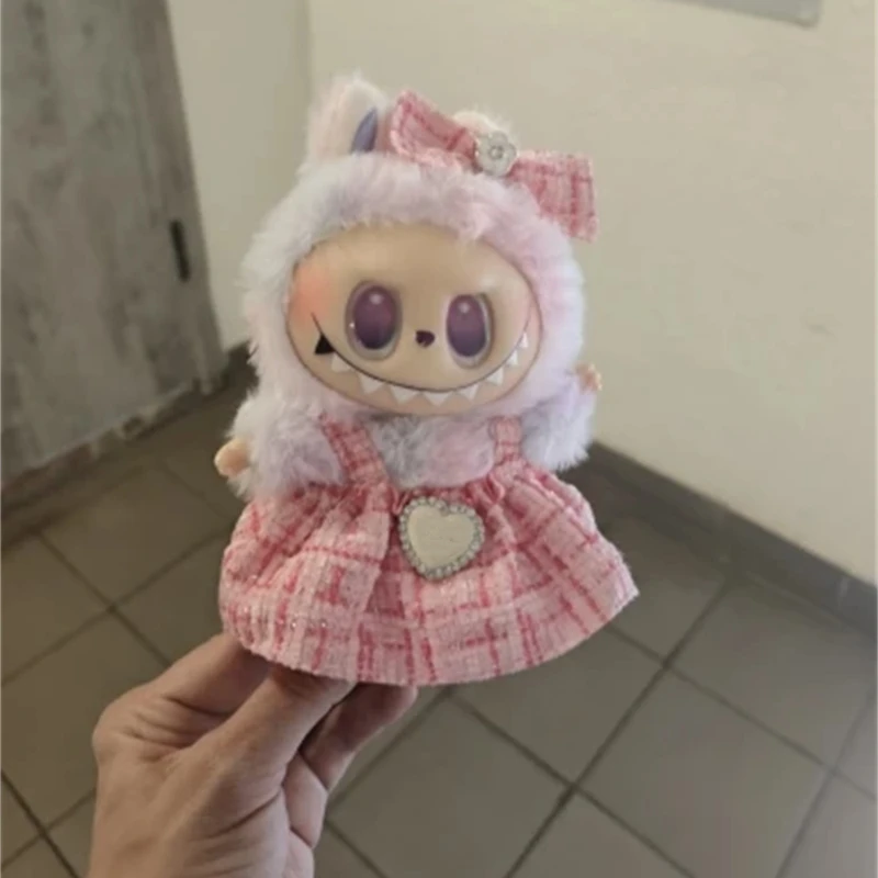 ل 17 سنتيمتر Labubu أفخم دمية تنورة مجموعة دمية DIY بها بنفسك الملابس والاكسسوارات تزيين لعبة أطفال موضة الفتيات هدية عيد ميلاد