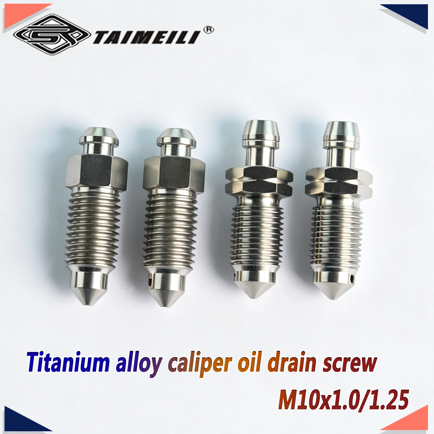 TAIMEILI GR5 TC4 Titanium alloy Brake Bleeder Screw extended version M10 pitch1.0/1.25 Motorcycle Caliper Mod Fastener 1PCS 