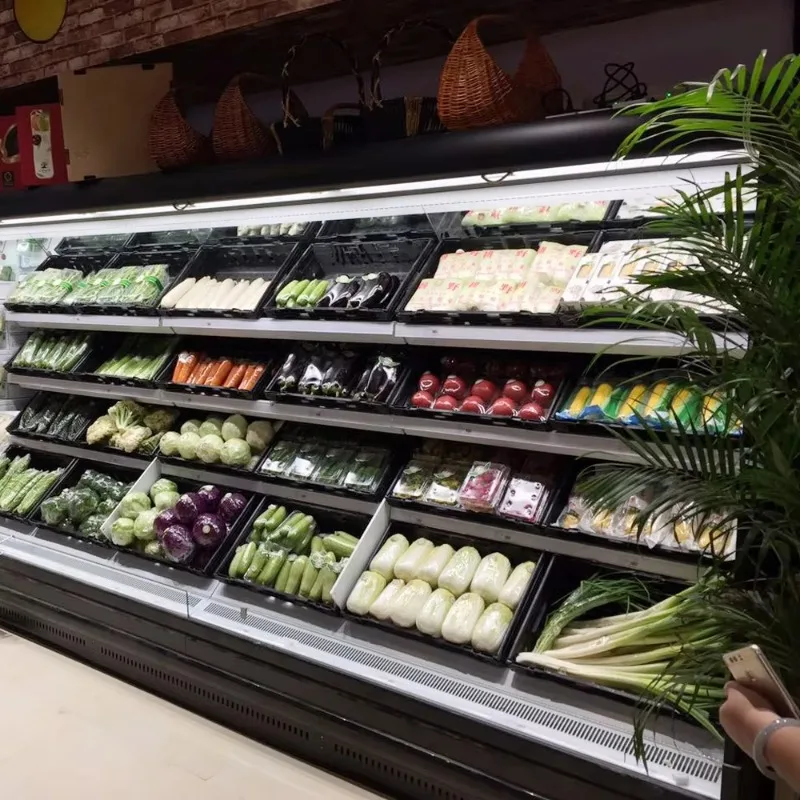 

Supermarket Freezer Multideck Refrigerated Open Fridge Fruits Vegetable Display Cooler Vegetable Display Chiller Cabinet