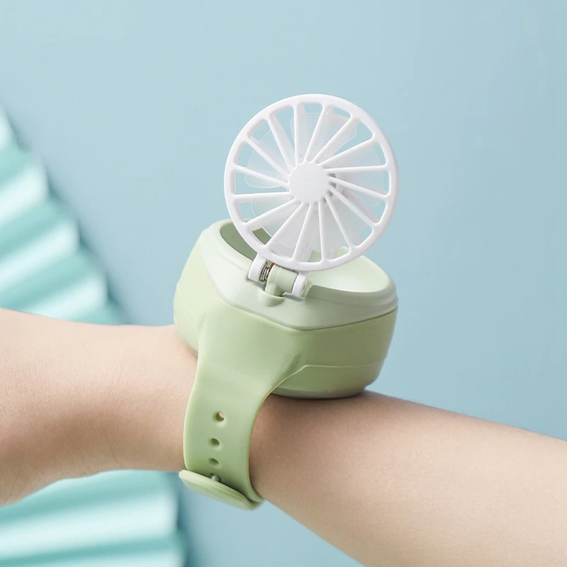 Promotion! Portable Mini Mechanical Watch Fan Handheld Ultra-Quiet Third Gear Speed Air Cooler USB Folding Pocket Fan