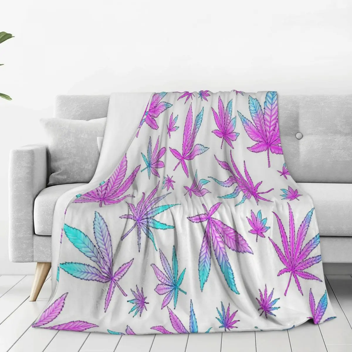 

Одеяло с листьями конопли Marijuana, фланелевое одеяло с листьями травы, дышащее одеяло для дивана, постельные принадлежности, уличные пледы, покрывало, одеяло