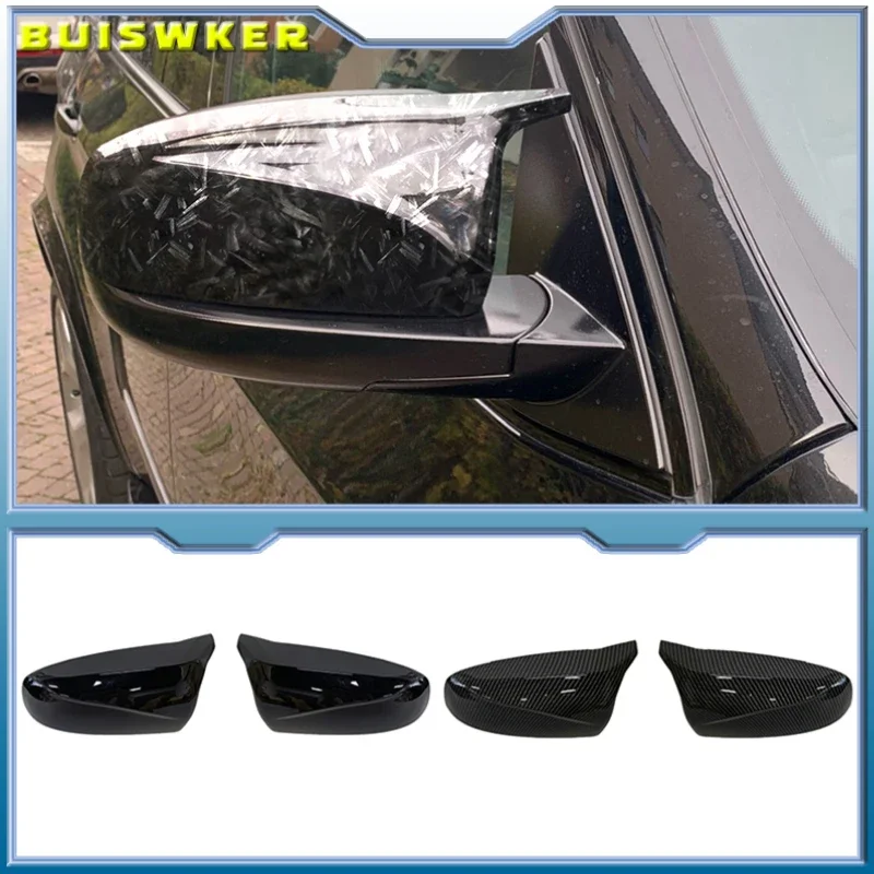 

2pcs facelifted Excellent modified Rearview Bright black Carbon Fiber Pattern Mirror Cover caps For BMW X5 E70 X6 E71 2008-2013