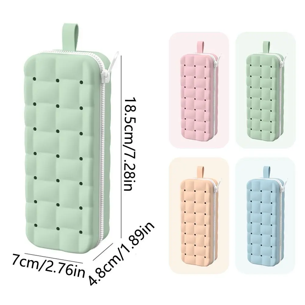 Large Capacity Silicone Goggles Case Double-sided Drain Hole Swimming Glasses Box Anti-Scratch Zipper Closure