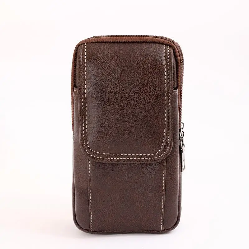 PU-Leder-Umhängetasche, vielseitiger Stil, schlichtes Design, Gürteltasche, mehrere Fächer, Lederetui, Messenger-Tasche, für den Außenbereich und die Arbeit. – Detail 15