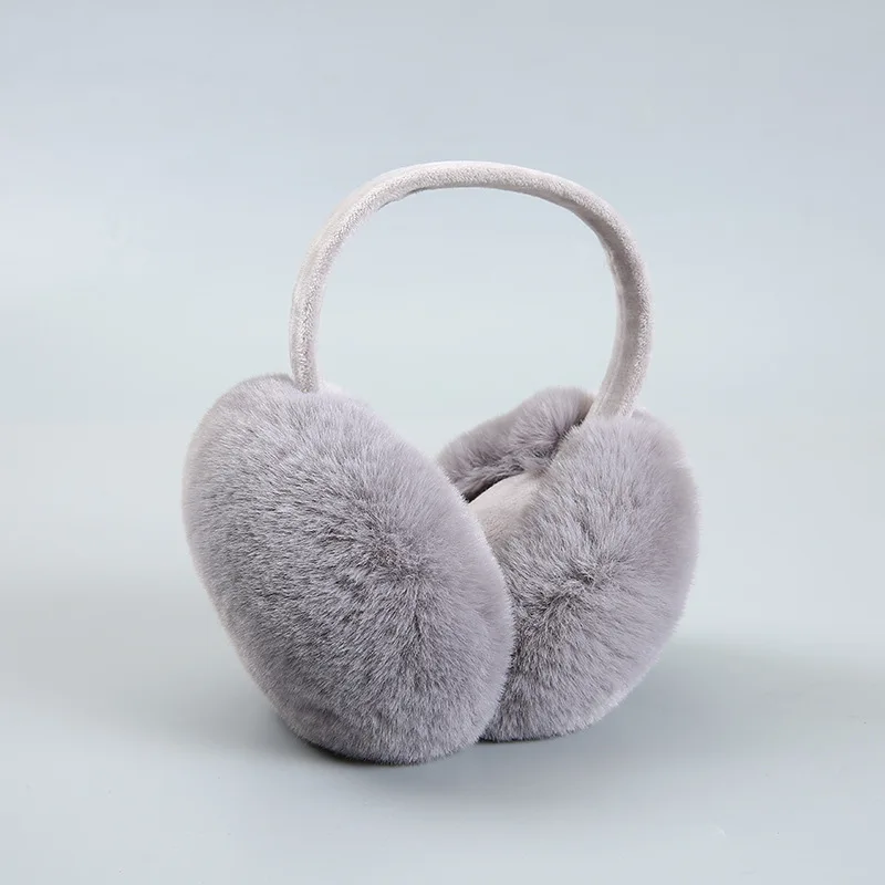 Orejeras de piel sintética para mujer, auriculares de piel de invierno, Cable suave y cálido, cubiertas para orejas de conejo de imitación peluda para clima frío