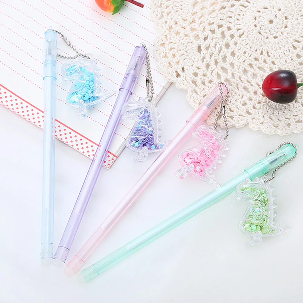

10pcs Dinosaur Pendant Gel Pens Creative Roller Pen For Office Student Smooth Writing Journaling Doodling Coloring Marker Pen