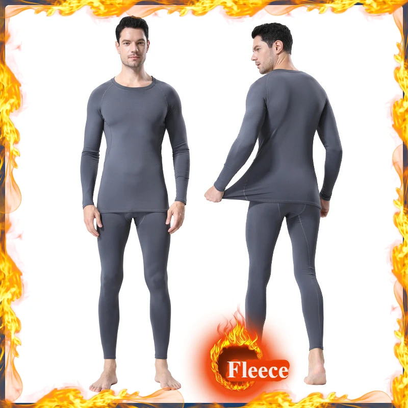 Autumn Fleece Sports Suit Men's T-shirt Short Sleeved Running Sets Training Equipment Quick Drying 2025 Fitness Clothes