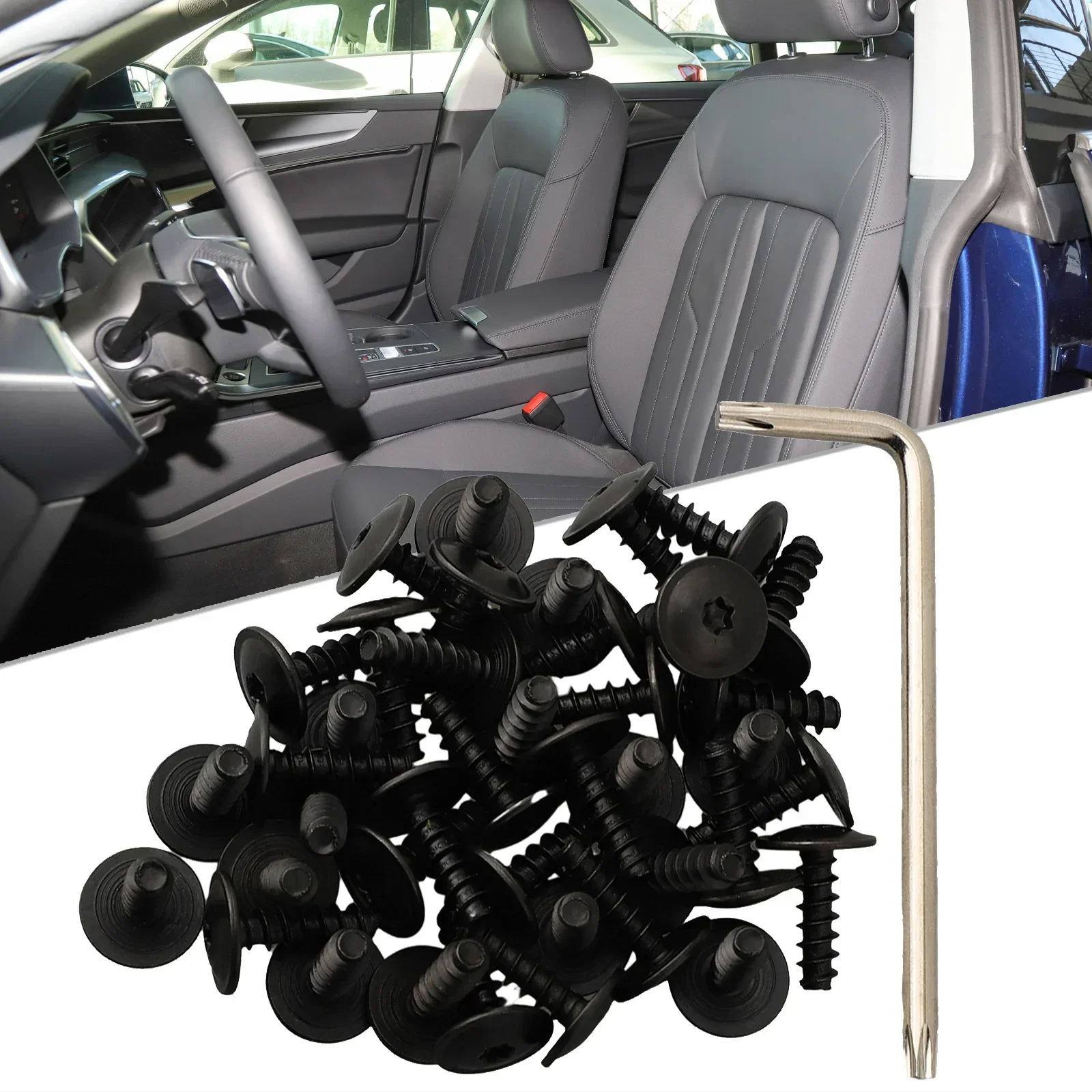 

40pcs Car Fender Liner Screw Splash Guard Screws Retainer T25 Torx Drive For Golf N90775001 Mudguard Fastener Clips