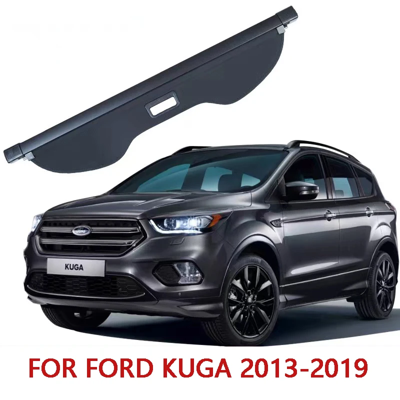 

Аксессуары для Ford KUGA 13-2019, черный выдвижной защитный чехол для багажника, защитный козырек для багажа, козырек для груза