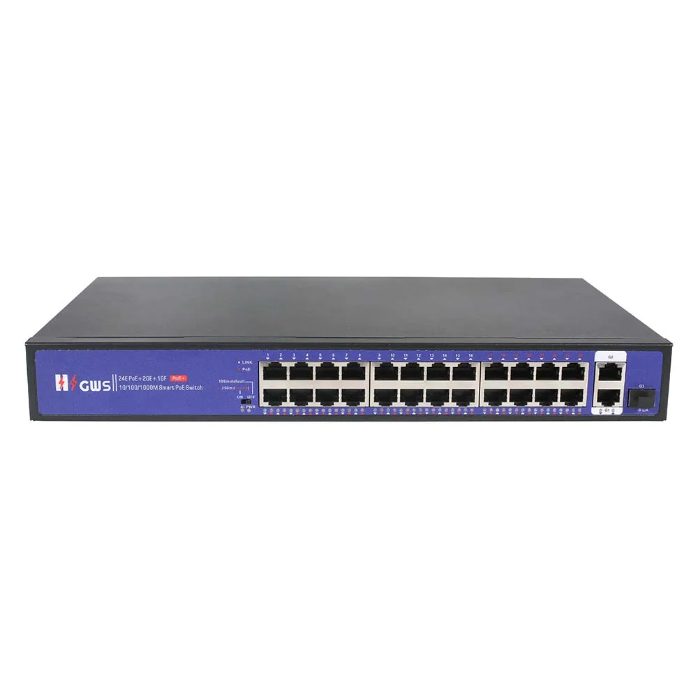 Unmanaged Smart AI PoE Switch 10/100M 26 Ports PoE Network Switches for CCTV IP Camera Wireless AP