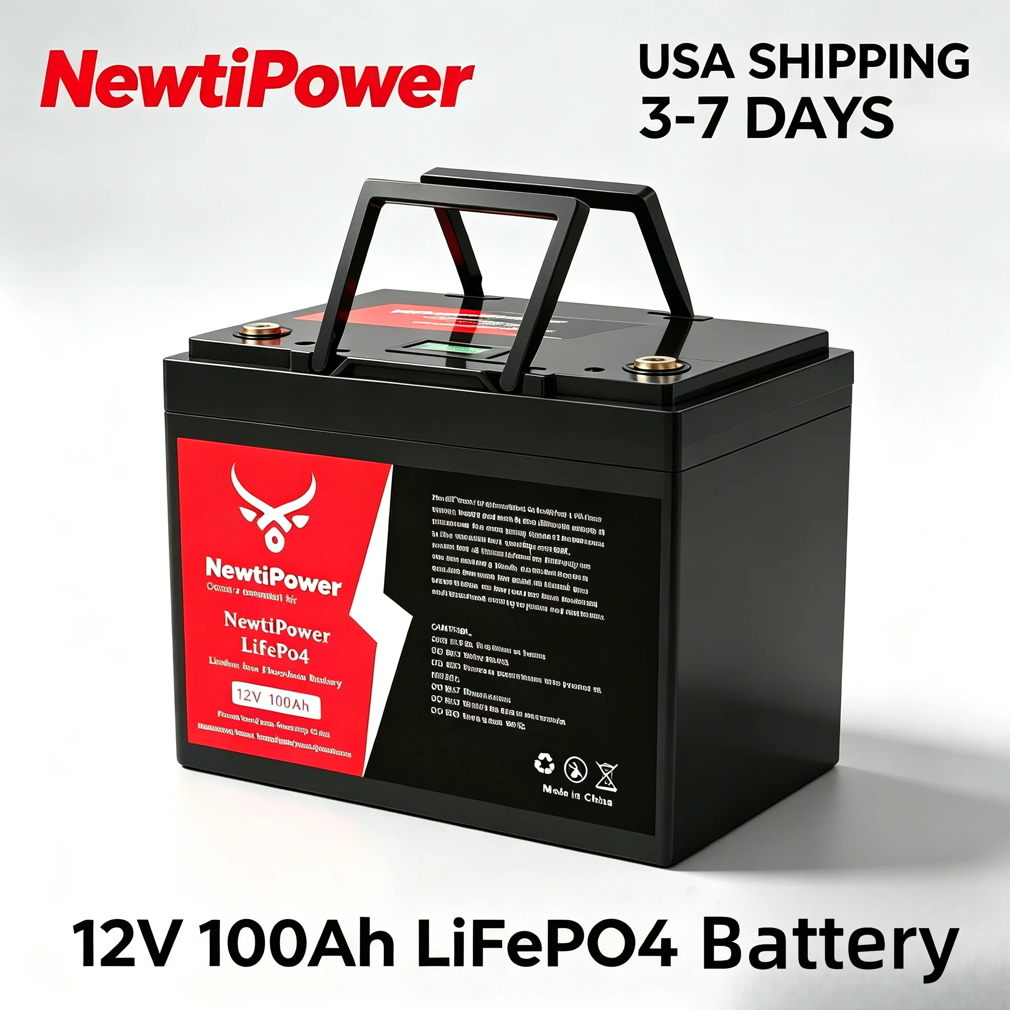 LiFePO4 Lithium Battery 100A BMS, Group 24 10000+ Deep Cycle Lithium Iron Phosphate Battery Great For Winter Power Shortage, RV, Marine and Off Grid Applications